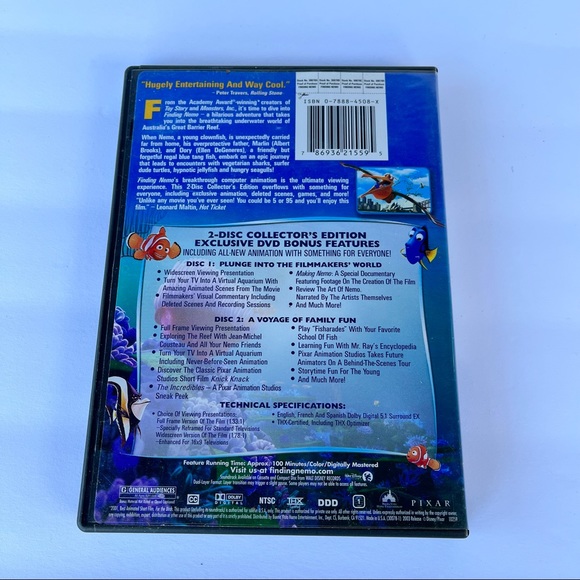 DISNEY Pixar Finding Nemo 2 Disk Collectors Edition - Picture 2 of 7